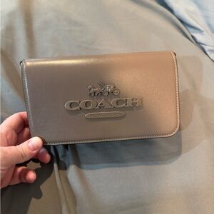 Coach Taupe Leather Clutch